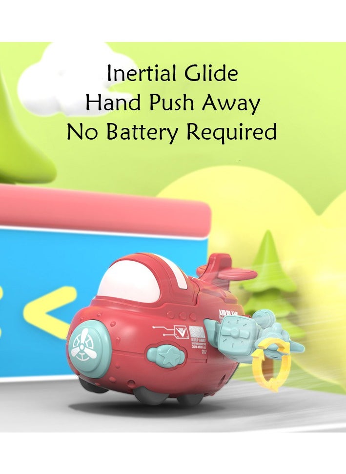 Generic - 1-Pieces Inertial Taxiing Red Airplane With A Tank Toy, Push And Go Toy Car Set, Inertial Toy Car - Image 1