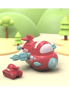 Generic 1-Pieces Inertial Taxiing Red Airplane With A Tank Toy, Push And Go Toy Car Set, Inertial Toy Car  - Image 1