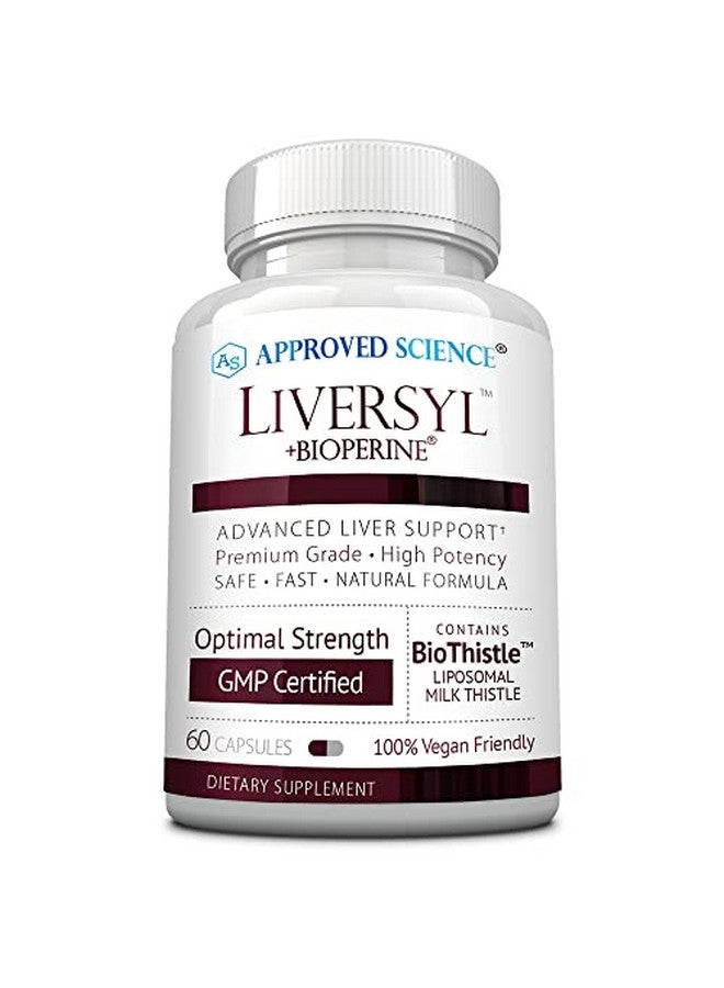 Approved Science Liversyl Support Optimal Liver Function Gently Cleanse And Detox Fast And Effective With Milk Thistle Artichoke Extract And Bioperine Vegan 60 Capsules Made In The Usa - Image 1