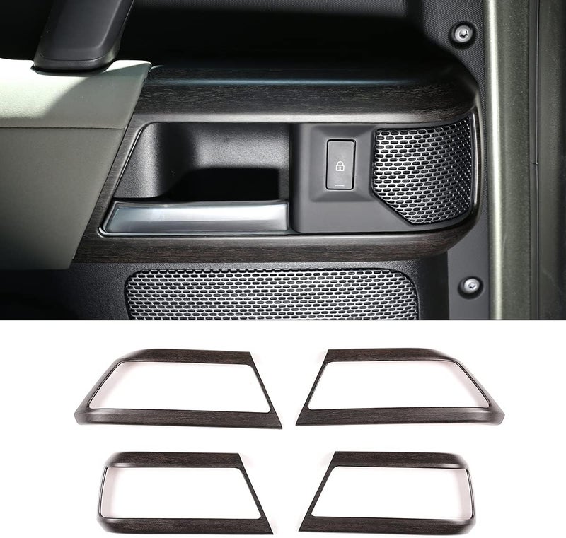 CHEYA ABS Car Interior Door Handle Frame Cover Trim for Land Rover Defender 110 (2020-2021) - Oak Wood Grain - Image 1