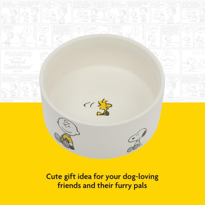Peanuts Snoopy & Charlie Brown 6" Stoneware Dog Food Bowl â€“ for Small to Medium Dogs â€“ Cute Cartoon Pet Dish, Durable & Easy to Clean â€“ Puppy Feeding - Image 5