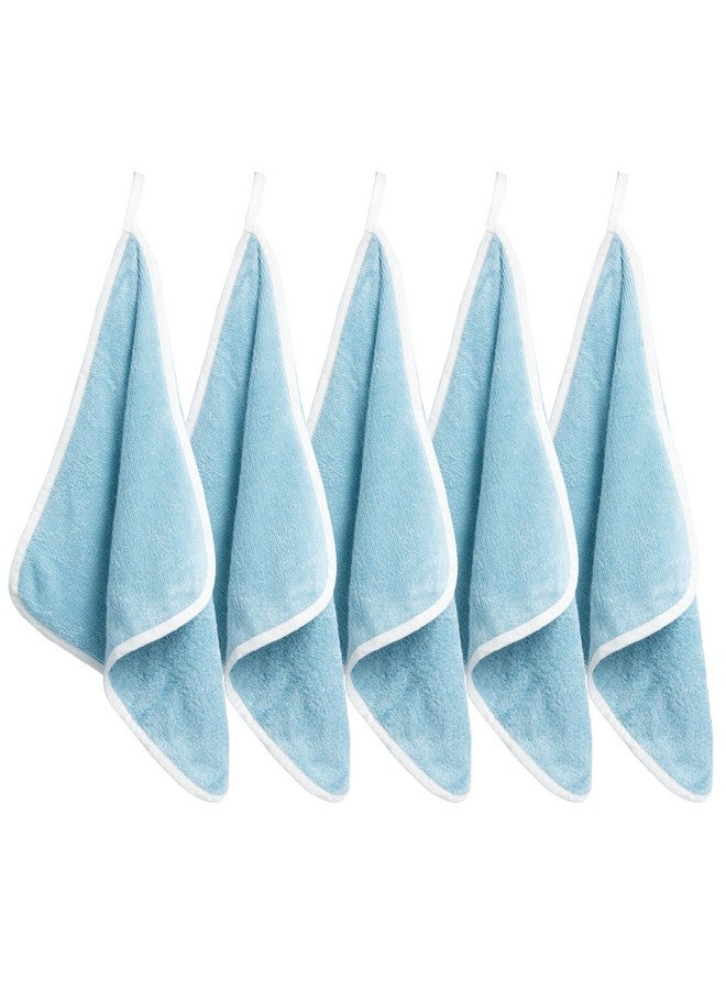 Warm Cuddles Soft Baby Washcloths Set - Absorbent Natural Baby Wash Cloth For Delicate Skin - 12"X12" Large Baby Bath Washcloths - Newborn Bath Face Towel (Blue) - Image 1