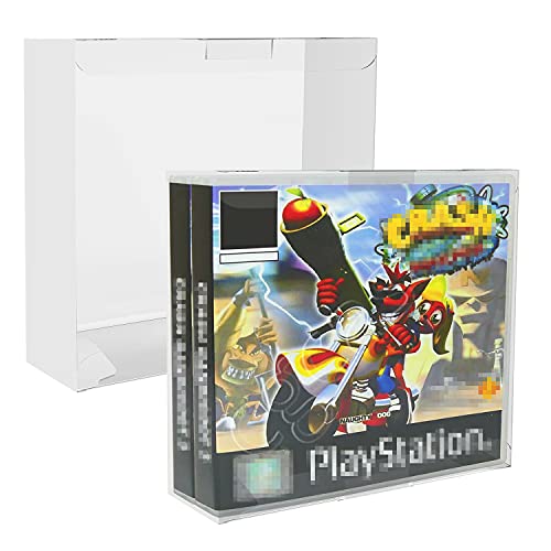 ASTONEY 10-Pack Clear Box Protectors Compatible with Sony PlayStation (PS1) Dual-Disc Game Cases, PET Plastic Protective Sleeves, Scratch-Resistant, Anti-Dust - Image 1