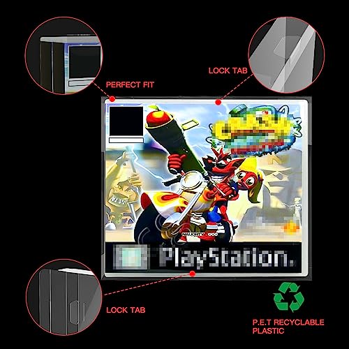 ASTONEY 10-Pack Clear Box Protectors Compatible with Sony PlayStation (PS1) Dual-Disc Game Cases, PET Plastic Protective Sleeves, Scratch-Resistant, Anti-Dust - Image 2