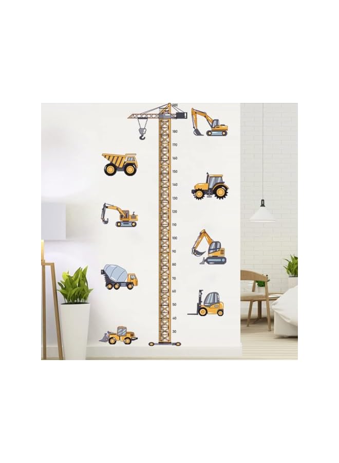 The Bros Height Chart Sticker, Tower Crane Kids Growth Chart Wall Decals Construction Vehicles Height Chart Sticker, Removable Wall Sticker Decal, Peel and Stick Wall Decor, Children Kids Baby Home Room - Image 5