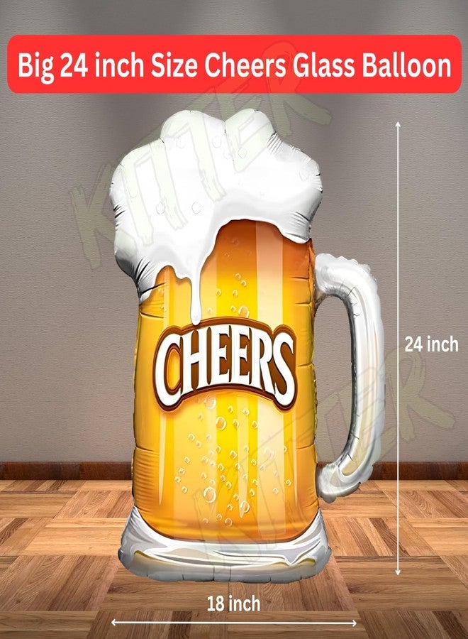 بالون فويل "تشيرز" من كيتر لأعياد الميلاد - طقم من 5 قطع | بالون "تشيرز" للزينة | زينة أعياد ميلاد للرجال | بالون فويل "تشيرز" للزوج والزوجة | زينة أعياد ميلاد للرجال - Image 5
