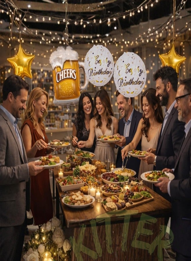 بالون فويل "تشيرز" من كيتر لأعياد الميلاد - طقم من 5 قطع | بالون "تشيرز" للزينة | زينة أعياد ميلاد للرجال | بالون فويل "تشيرز" للزوج والزوجة | زينة أعياد ميلاد للرجال - Image 4