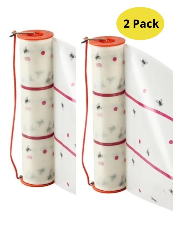 2 Pack Eco-Friendly Flying Insect Glue Trap – Sticky Fly Paper Strips with Hanging Hooks for Mosquitoes, Gnats & Fruit Flies | Safe, Non-Toxic Indoor and Outdoor Pest Control Solution for Home & Kitchen & Garden - Image 1