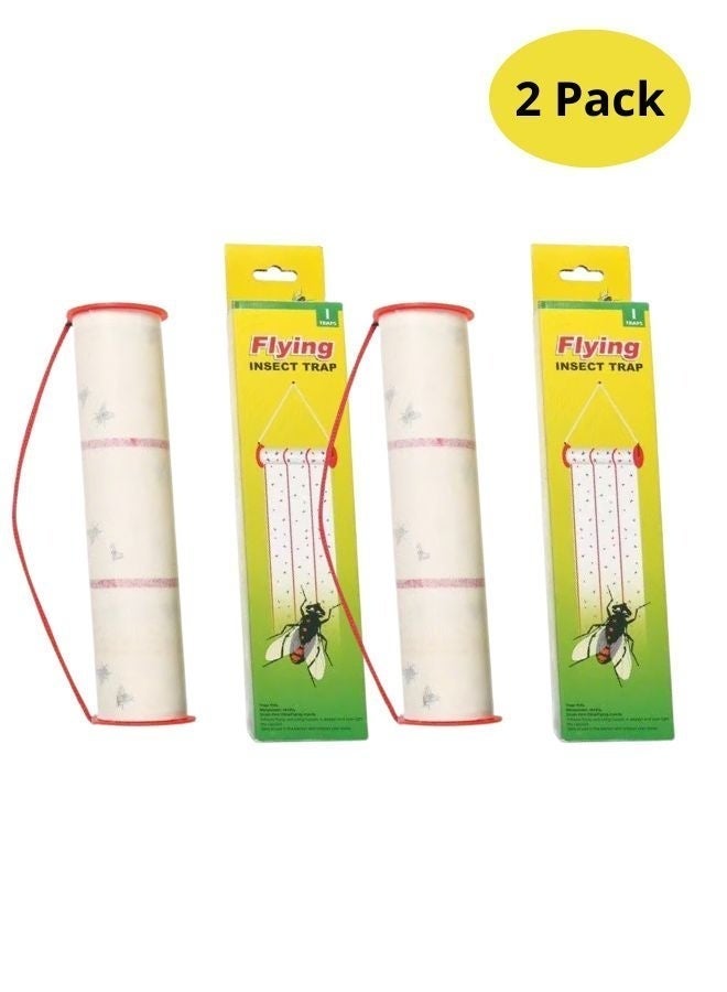 2 Pack Eco-Friendly Flying Insect Glue Trap – Sticky Fly Paper Strips with Hanging Hooks for Mosquitoes, Gnats & Fruit Flies | Safe, Non-Toxic Indoor and Outdoor Pest Control Solution for Home & Kitchen & Garden - Image 2