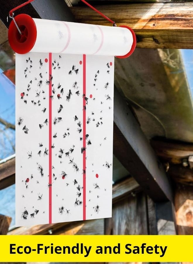 2 Pack Eco-Friendly Flying Insect Glue Trap – Sticky Fly Paper Strips with Hanging Hooks for Mosquitoes, Gnats & Fruit Flies | Safe, Non-Toxic Indoor and Outdoor Pest Control Solution for Home & Kitchen & Garden - Image 4