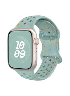 Generic Sport Band Compatible with Apple Watch Band 42mm 44mm 45mm 46mm 49mm for Women Men, Recycled Plastic Soft Silicone Strap for iWatch Series 10 9 8 7 6 5 4 3 2 1 Ultra SE (Green) 