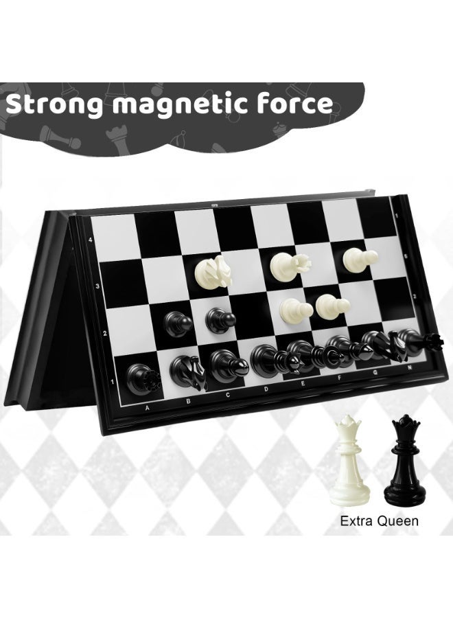 EVEREEN 2-in-1 Travel Magnetic Chess Set (13-Inch), Folding and Portable Board Game, Travel Size Board with Waterproof Pieces, Portable Game for Adults, Kids - Image 2