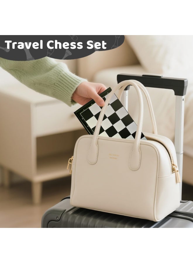 EVEREEN 2-in-1 Travel Magnetic Chess Set (13-Inch), Folding and Portable Board Game, Travel Size Board with Waterproof Pieces, Portable Game for Adults, Kids - Image 5