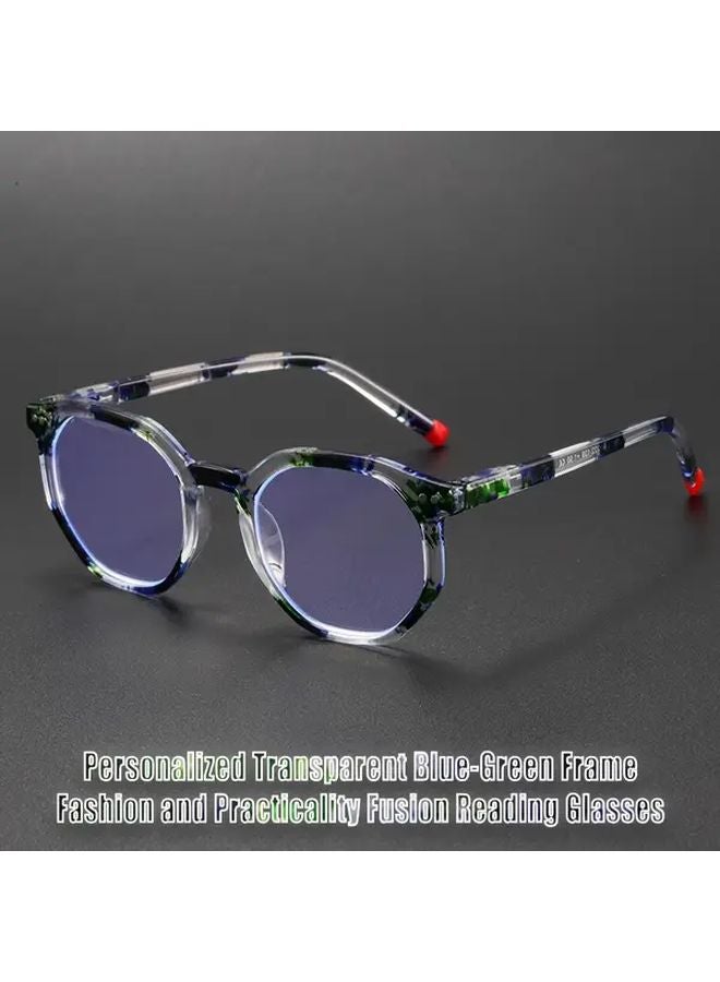 نظارات القراءة ذات العيون القطط الشفافة باللون الأزرق والأخضر بقوة تكبير 1.5 - Image 4