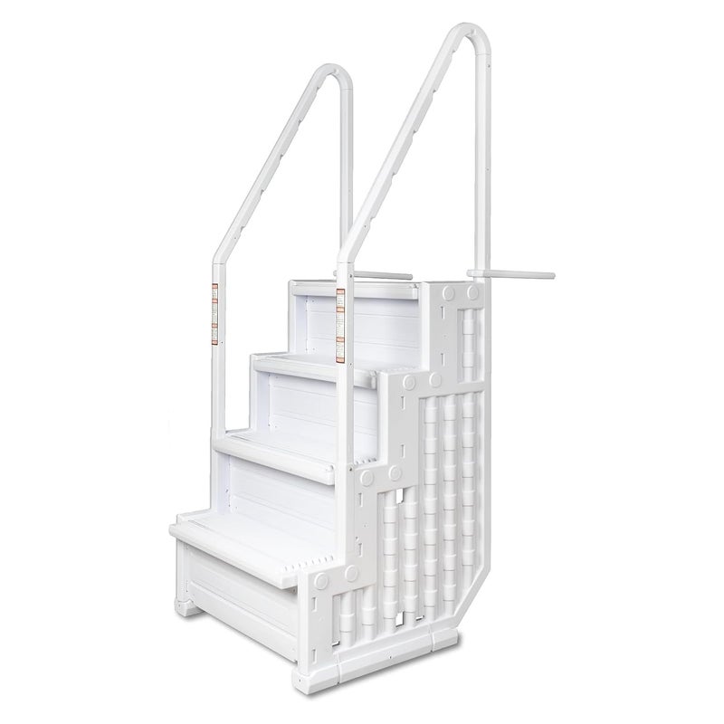 Poolzilla Premium Pool Step Ladder for Above Ground Pools  Deck Mounted Ladder wDouble Handrails  for 48 to 54 in Above Ground Pools