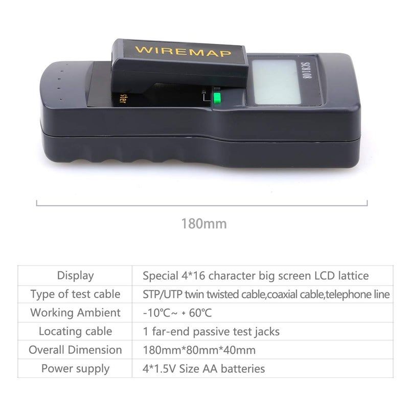 KELUSHI SC-8108 Digital Twisted Wire Meter Test Cat5 RJ45 STP UTP LAN Phone Coaxial Network Cable Tester Equipment - Image 5