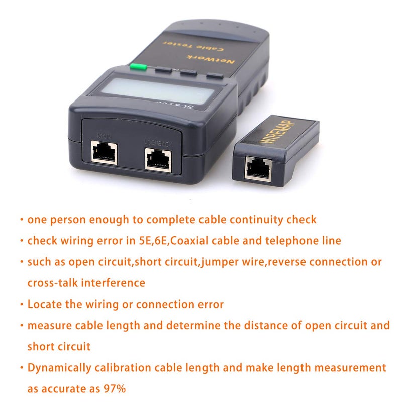 KELUSHI SC-8108 Digital Twisted Wire Meter Test Cat5 RJ45 STP UTP LAN Phone Coaxial Network Cable Tester Equipment - Image 3