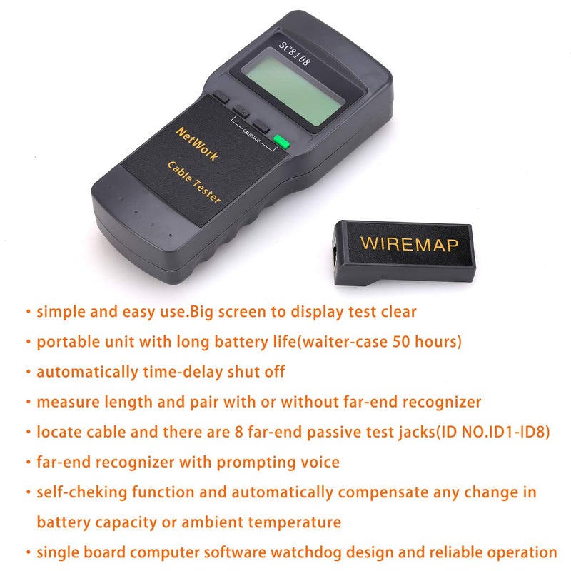KELUSHI SC-8108 Digital Twisted Wire Meter Test Cat5 RJ45 STP UTP LAN Phone Coaxial Network Cable Tester Equipment - Image 4