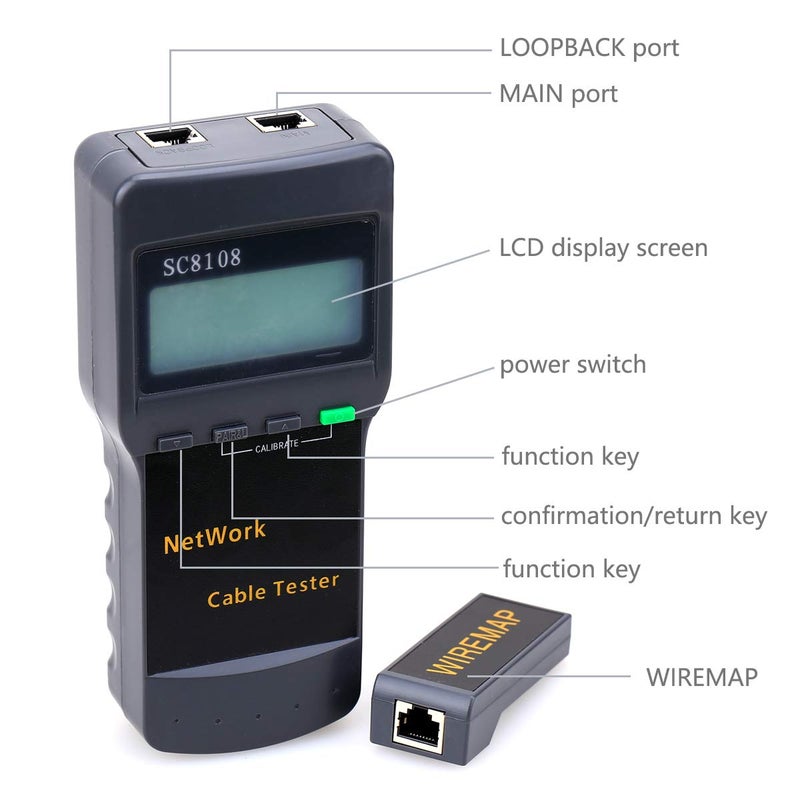 KELUSHI SC-8108 Digital Twisted Wire Meter Test Cat5 RJ45 STP UTP LAN Phone Coaxial Network Cable Tester Equipment - Image 2