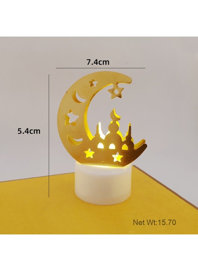 Laravel Two Packs - Ramadan Decorations Moon Table Lamp, Ramadan Decoration for Home Moon LED Desk Lamp, Ramadan Lights for Bedroom, Crescent Moon Night Lamp, Battery Operated Table Lamp for Home Decor - Crescent Moon and Star  - Image 1