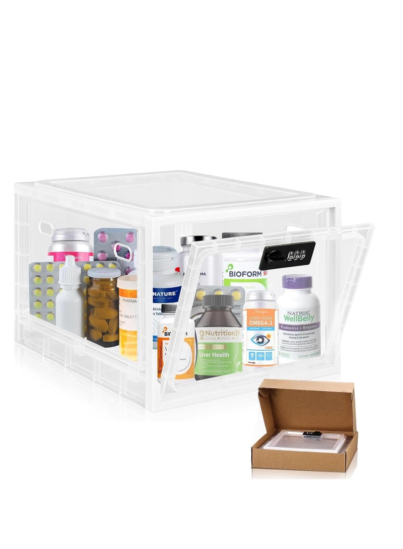 TRASSLE Lock Box for Safe Medicine Storage - Lockable Personal Items Safe With Combination Code - Refrigerator Storage Box - Image 1
