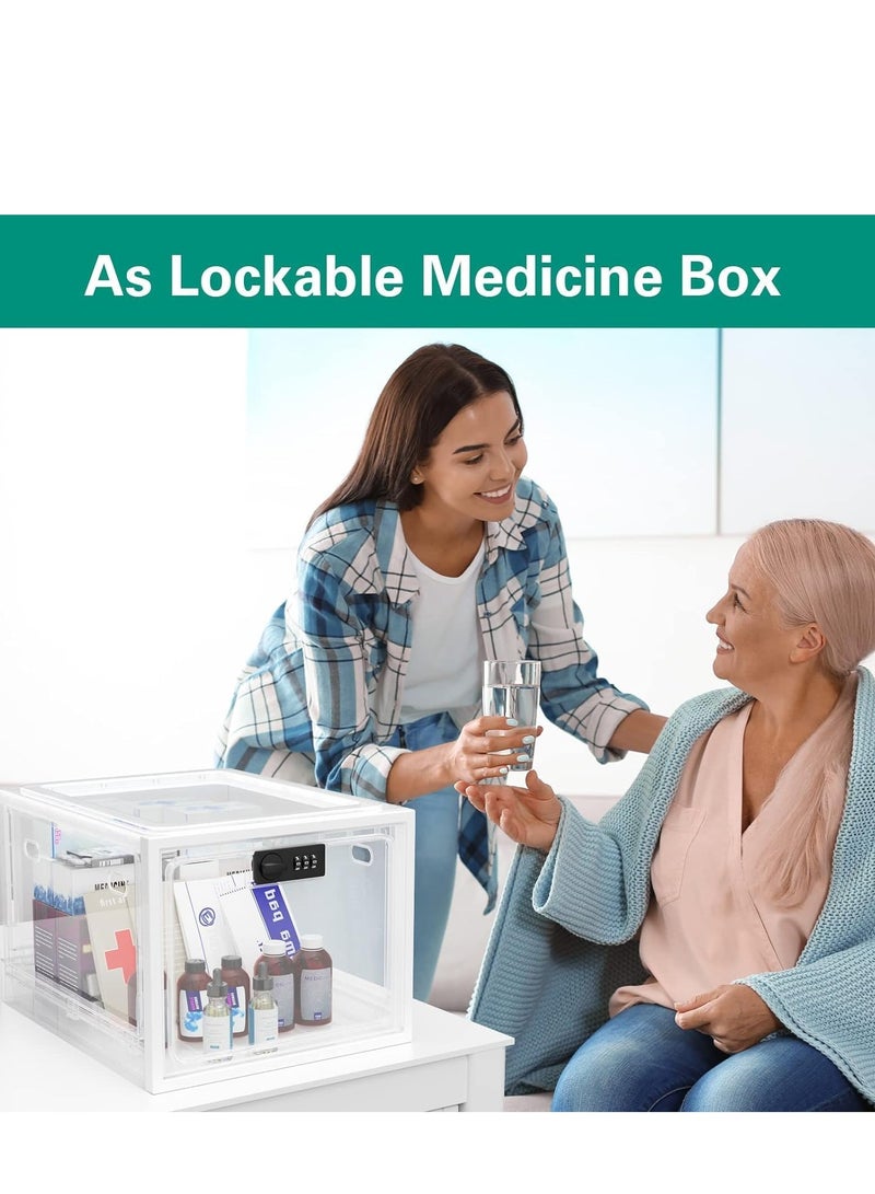 TRASSLE Lock Box for Safe Medicine Storage - Lockable Personal Items Safe With Combination Code - Refrigerator Storage Box - Image 5
