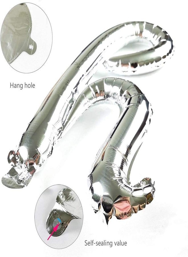 Crackles Birthday Silver Foil Balloons in Small Letters for Birthday Decorations, Large (P-HBSS-60-IP) - Image 2
