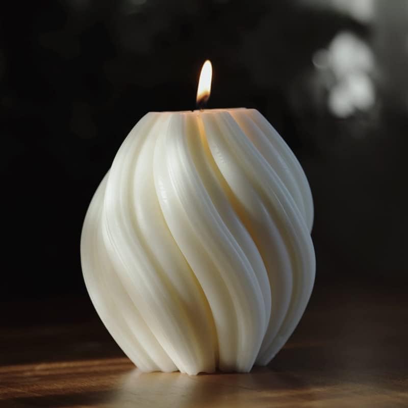 Snoogg Silicone Wave Candle Mold 3D Soap Cake Plaster Room Ornament Epoxy Resin Casting for Parties Sented Decoration cruch DIY - Image 2