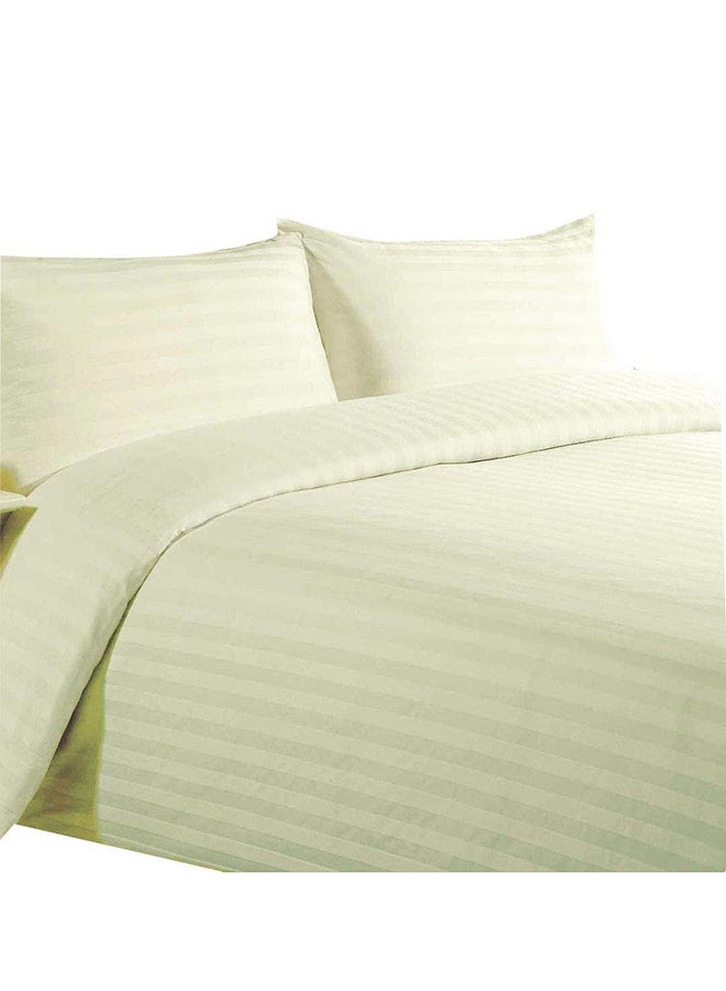 HOTEL COLLECTION Stripe King Cream Duvet Cover set with 2 Pillow Case 240x260 cm - Image 1