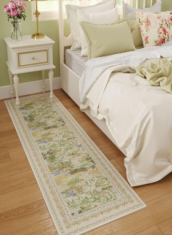 Rugcomf Runner Rug Impressionist-Style Vintage Kitchen Rugs Non Slip Washable Soft Carpet Runner for Kitchen Laundry Bedroom Bathroom, Beige - Image 4