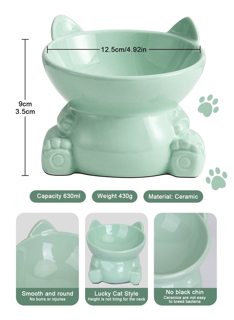 URbazaar Ceramic Raised Cat Food Bowl, Tilted Elevated Cat Bowl, Anti Vomiting Cat Feeding Bowl for Cats and Small Dogs - Image 3