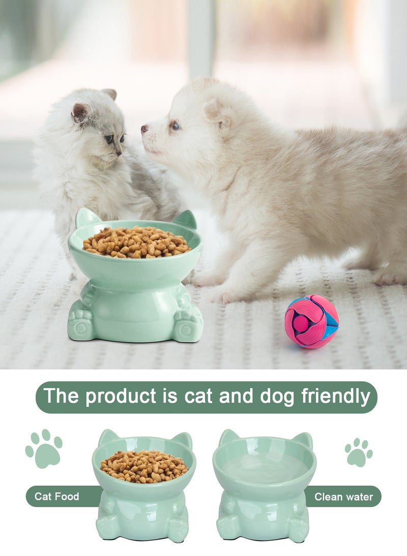 URbazaar Ceramic Raised Cat Food Bowl, Tilted Elevated Cat Bowl, Anti Vomiting Cat Feeding Bowl for Cats and Small Dogs - Image 5