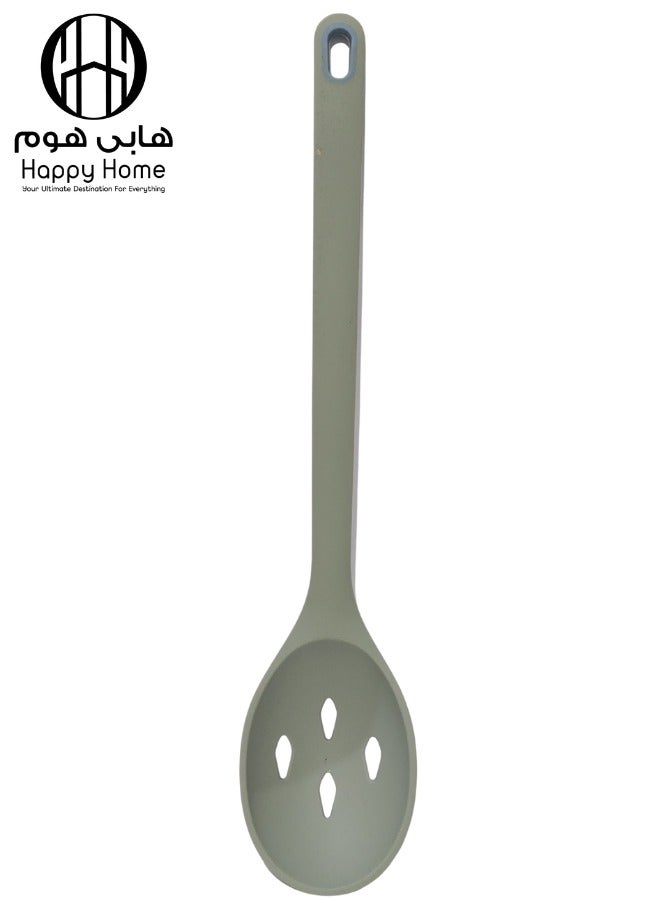 هابي هوم ملعقة طهي مثقوبة سيليكون لتصفية الزيت والمرق أدوات طهي المطبخ غير اللاصقة أدوات مطبخ من السيليكون المقاوم للحرارة ٣٤ سم - Image 1