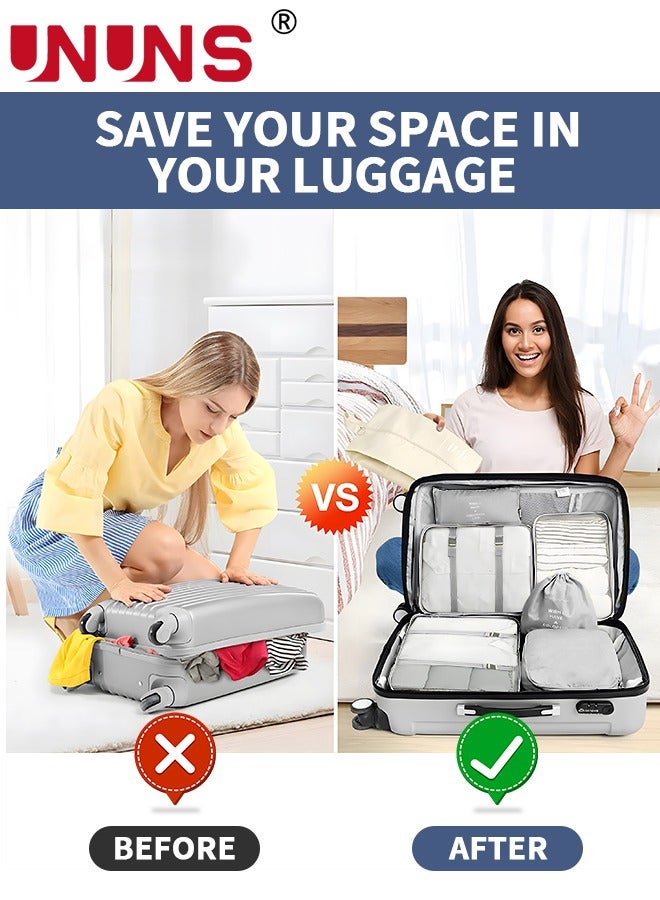 UNUNS Travel Organizer,8 Pcs Luggage Organizer Packing Cubes Set For Travel Bag Luggage,Travel Essential Bag For Clothes Shoes Cosmetics Toiletries - Image 3
