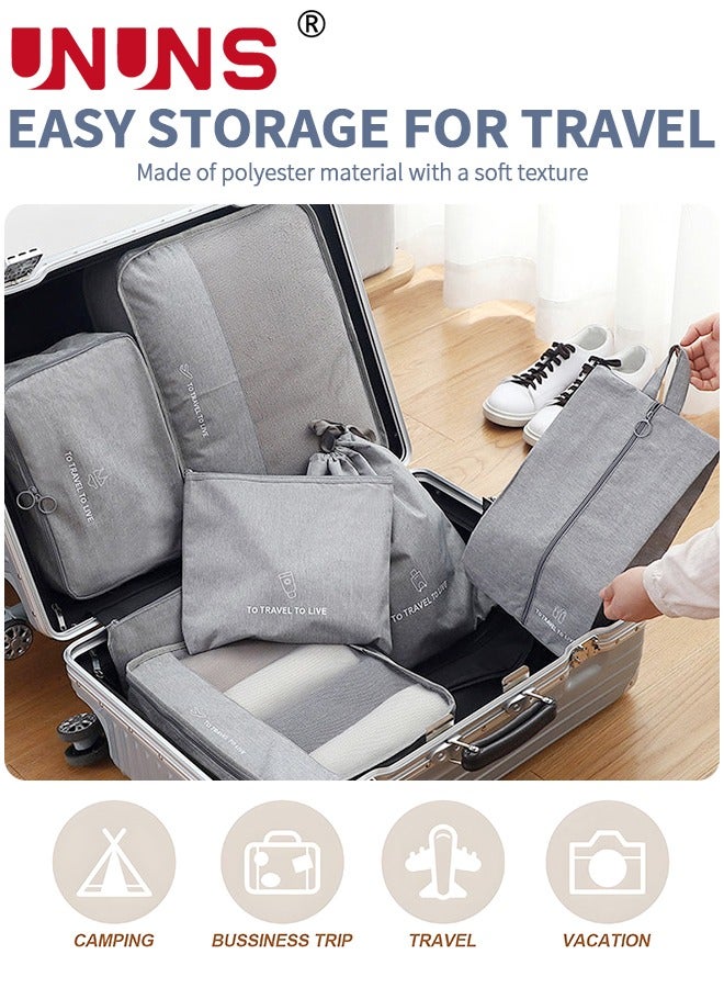 UNUNS Travel Organizer,8 Pcs Luggage Organizer Packing Cubes Set For Travel Bag Luggage,Travel Essential Bag For Clothes Shoes Cosmetics Toiletries - Image 2