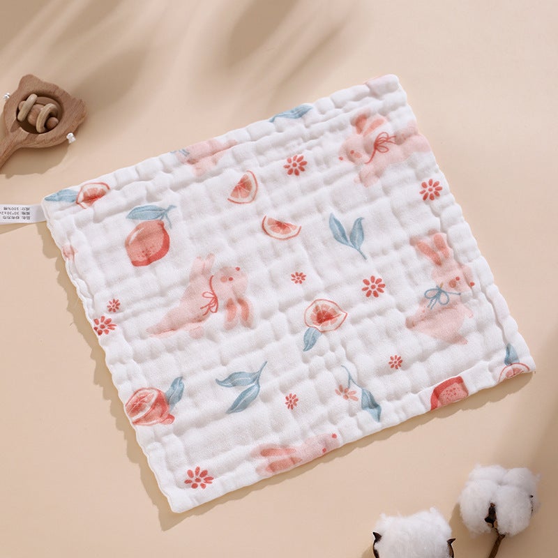 Six-Layer Pure Cotton Baby Washcloths Soft High-Density Grapefruit bella rabbit 
