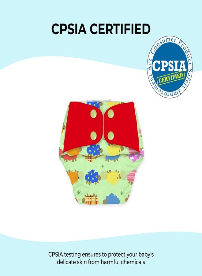 SNUGKINS Regular Diaper by Snugkins - Freesize Reusable, Waterproof & Washable Cloth Diapers for day time use. Contains 2 Pocket Diaper & 2 Wet-Free Microfiber Terry Soaker (Fits babies 5-17kgs) - Image 3
