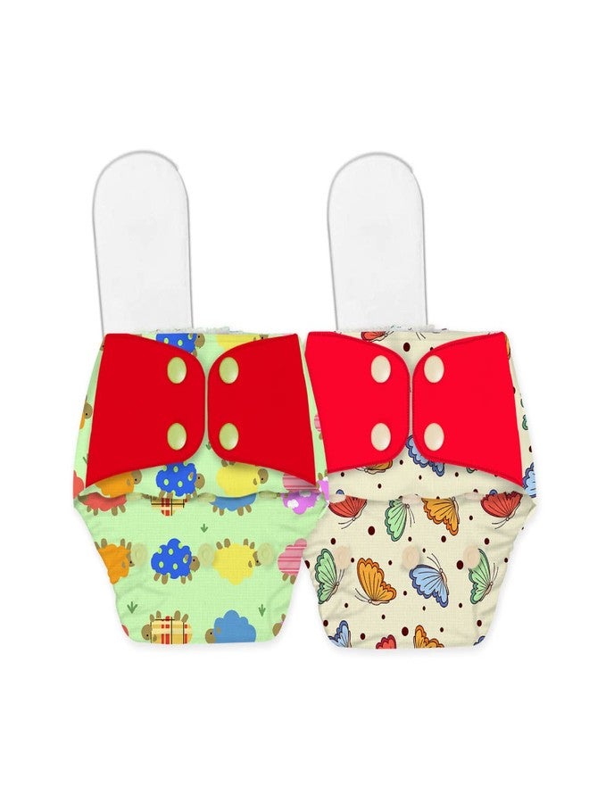 SNUGKINS Regular Diaper by Snugkins - Freesize Reusable, Waterproof & Washable Cloth Diapers for day time use. Contains 2 Pocket Diaper & 2 Wet-Free Microfiber Terry Soaker (Fits babies 5-17kgs) - Image 1