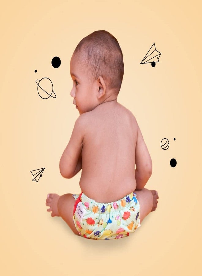 SNUGKINS Regular Diaper by Snugkins - Freesize Reusable, Waterproof & Washable Cloth Diapers for day time use. Contains 2 Pocket Diaper & 2 Wet-Free Microfiber Terry Soaker (Fits babies 5-17kgs) - Image 4