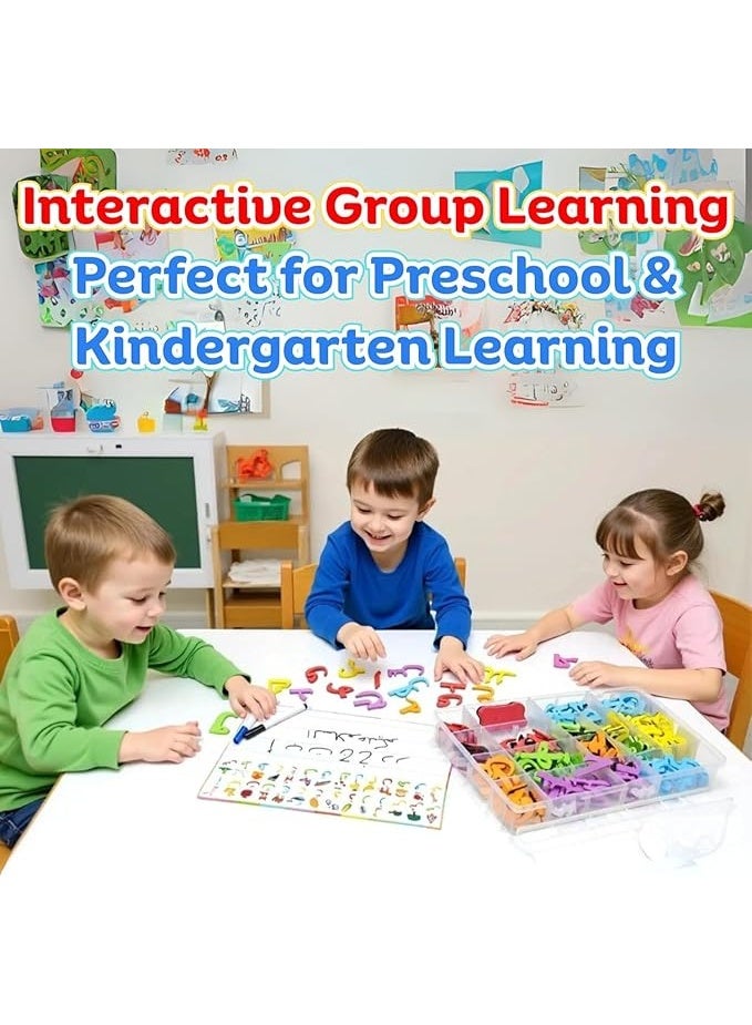 ألعاب HY Arabic Magnetic Alphabet Letters الحروف العربية الممغنطة ذات ألوان جميلة مع التشكيل والنقاط- يحتوي على لوحة مغناطيسية +بطاقات الكلمات+قلمين+ممحاة، 2 في 1 تعليم الحروف العربية و معرفة الألوان - Image 5