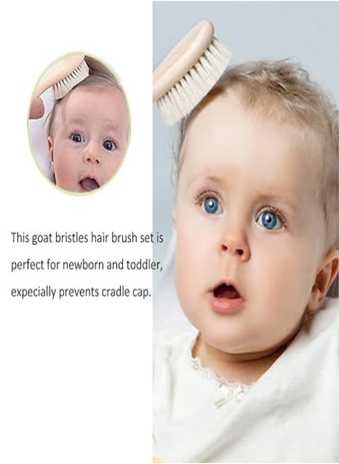 M MIAOYAN Hairbrush and Comb Set for Newborns and Toddlers Eco-Safe Brush for Cradle Cap Natural Wood Comb Perfect Baby Shower and Registry Gift (Baby Hairbrush and Comb Set)  - Image 5