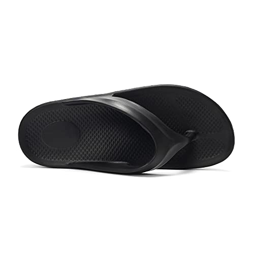 FUNKYMONKEY Flip Flops for Women Arch Support Comfort Thongs Sandals (7 M US, BLACK A) - Image 3