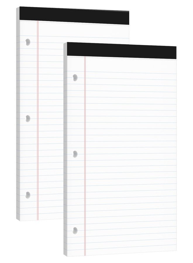 Ciphyfee Legal Pads 8.5x11, Pack/50 Sheets, 2-Pack,3-Hole Punch & Perforated Writing Pads, Wide Ruled White Lined Paper, Notebook 8.5x11,Notepads 8.5x11 for Business, School and Office Supplies - Image 1