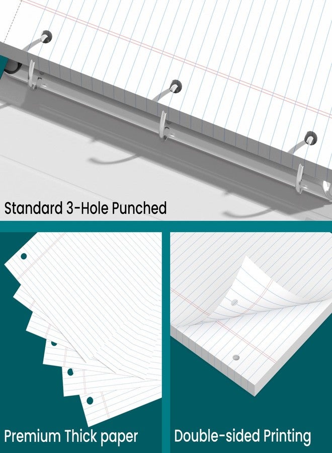 Ciphyfee Legal Pads 8.5x11, Pack/50 Sheets, 2-Pack,3-Hole Punch & Perforated Writing Pads, Wide Ruled White Lined Paper, Notebook 8.5x11,Notepads 8.5x11 for Business, School and Office Supplies - Image 5