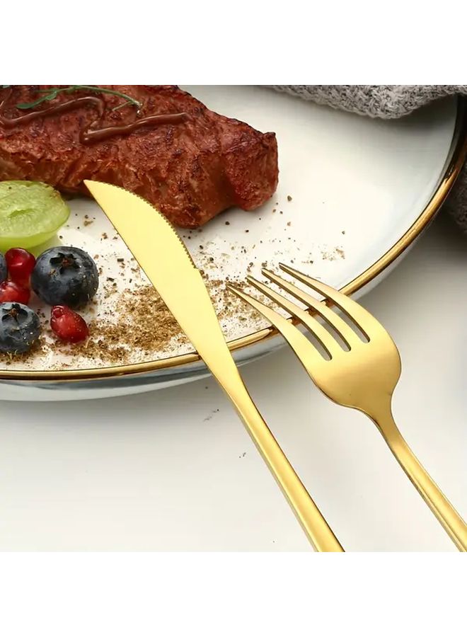 Stainless Steel Flatware Set 30 Pieces Polished Cutlery Durable For Home Restaurant Party - Image 4