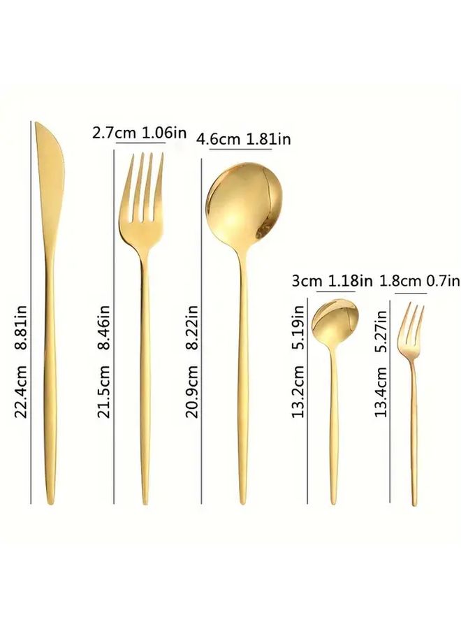 Stainless Steel Flatware Set 30 Pieces Polished Cutlery Durable For Home Restaurant Party - Image 2