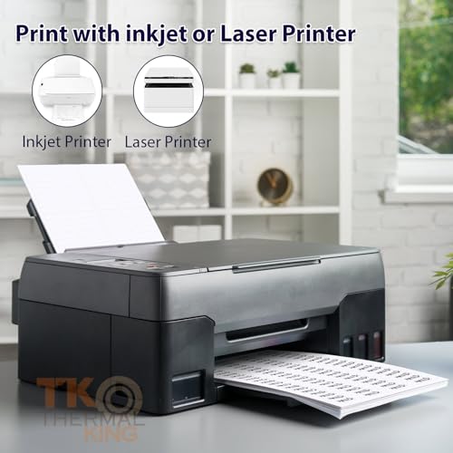 TK Thermal King 3 1/3" x 4" 100 Sheets Permanent Adhesive White Shipping 600 Labels for Laser & Inkjet Printers (6 Labels/Sheet) - Image 3