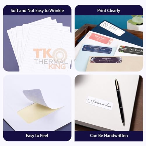 TK Thermal King 3 1/3" x 4" 100 Sheets Permanent Adhesive White Shipping 600 Labels for Laser & Inkjet Printers (6 Labels/Sheet) - Image 4