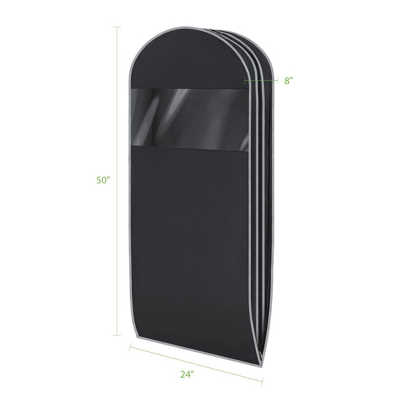 KEEGH Space Saving Hanging Garment Bag with Self Compression Zipper 50 Inch, Compression Garment Bags for Hanging Clothes with Clear Window, Suit Bags for Closet Storage (2 Pack) - Image 2