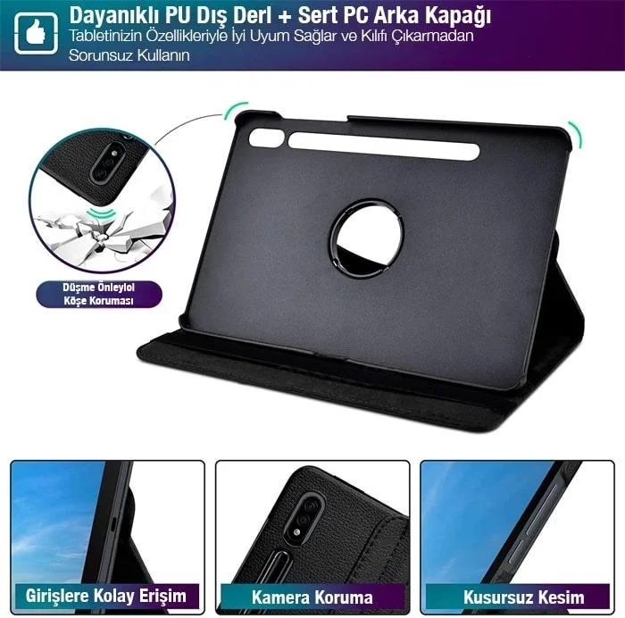 بولهاموبيل Polham Samsung Galaxytab S7 2020 12.4 (T970-T975-T976) Tablet Case with Stand, Shock Absorbing, Anti-Slip